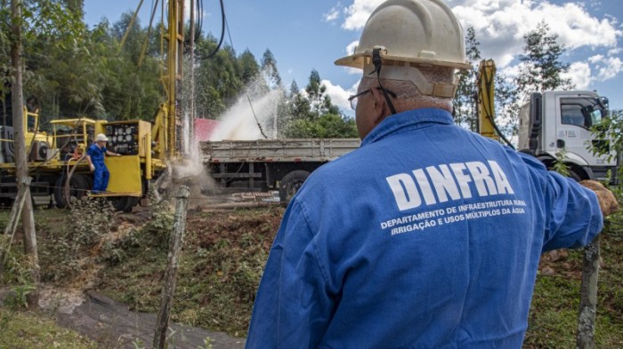 Poço em Encruzilhada do Maratá tem vazão de 10 mil litros por hora e beneficiará cerca de 40 famílias -Foto: Fernando Dias/Seapi