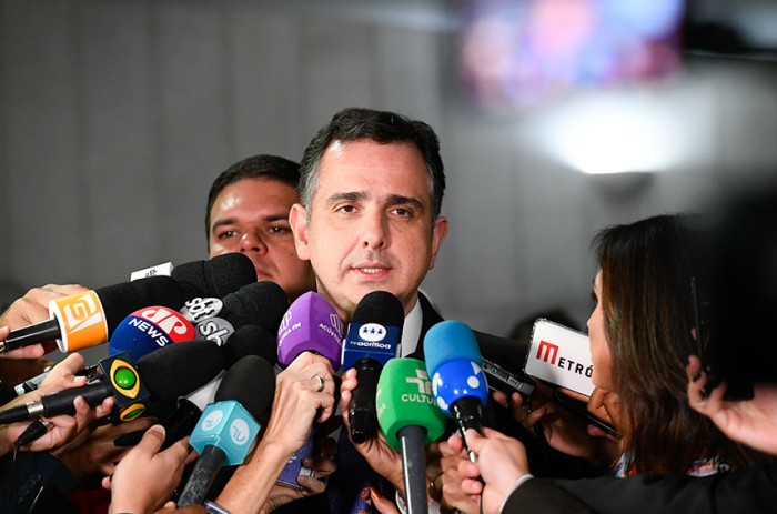 Trabalho da CPMI não vai contaminar a agenda legislativa, afirmou Pacheco em entrevista coletiva nesta quarta - Marcos Oliveira/Agência Senado