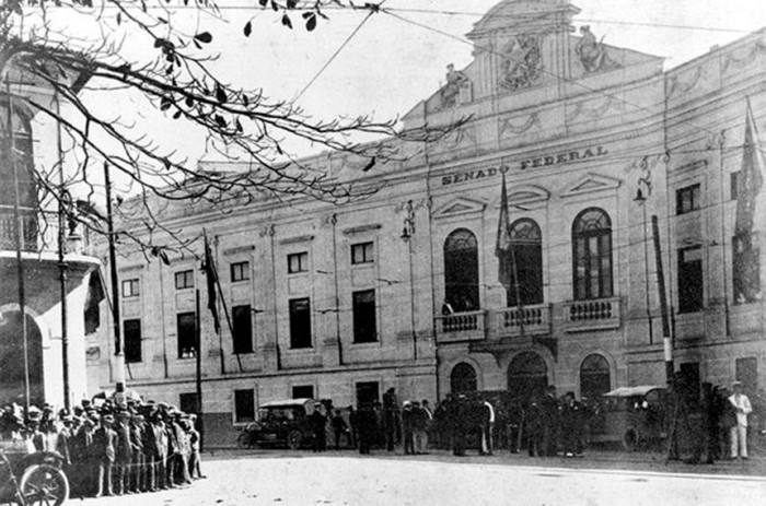 Palácio Conde dos Arcos, no Rio de Janeiro, abrigou a primeira sede do Senado - Foto: Memória Viva