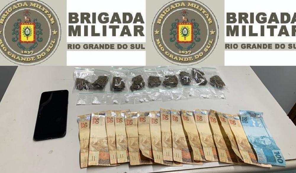 Jovem é preso com cocaína e maconha prontas para a venda em Bento