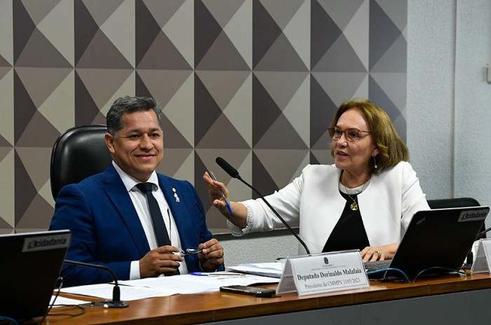 O presidente da comissão mista, deputado Dorinaldo Malafaia, e a relatora, senadora Zenaide Maia, na audiência - Foto: Roque de Sá/Agência Senado