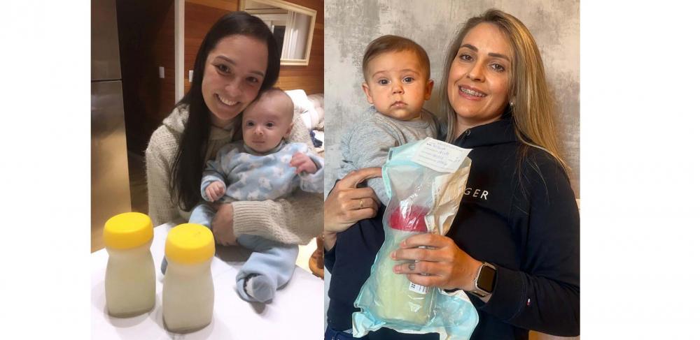 Ana Cláudia e Taís Pedersetti são exemplos de mães que ajudam a salvar vidas no Banco de Leite Materno - Fotos: Divulgação