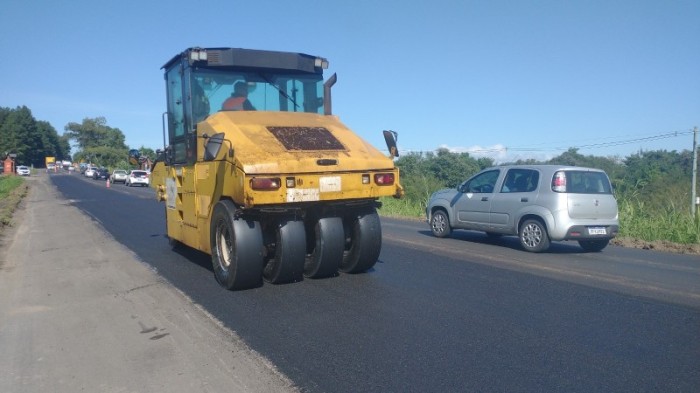 Pavimentação da ERS-135 -Foto: Raphael Nunes/Ascom EGR