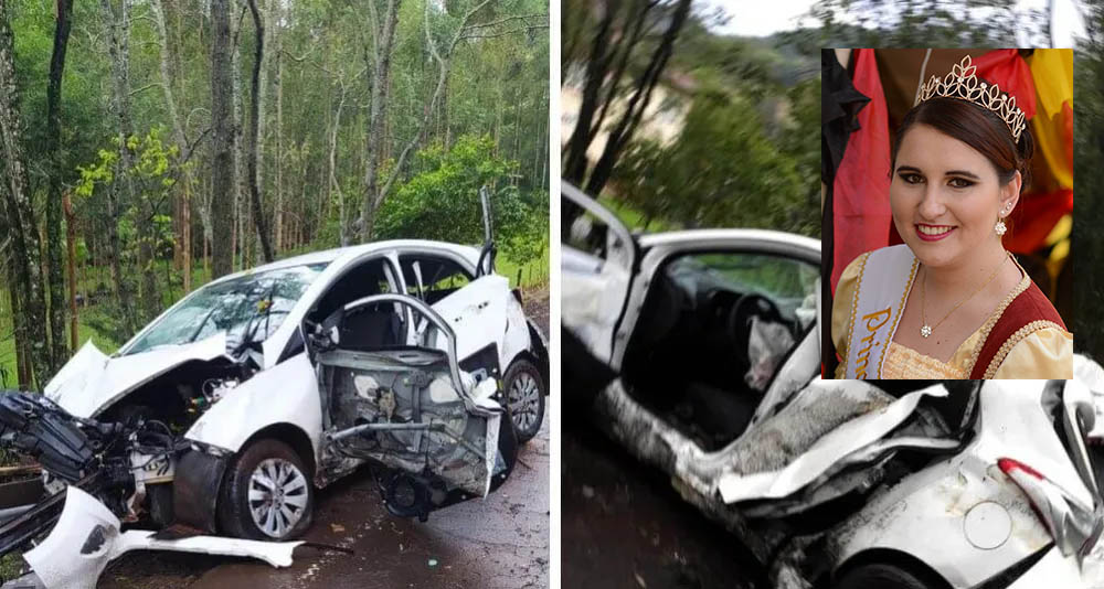 Paula Scherer (foto menor) foi soberana da Oktober Freund Fest, no município de Roca Sales, onde morou por 18 anos - Fotos: Divulgação 