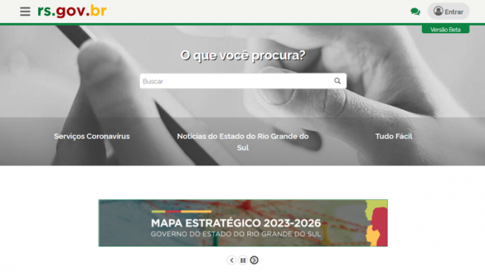 Portal rs.gov.br oferece 739 serviços estaduais, dos quais 94% são digitais