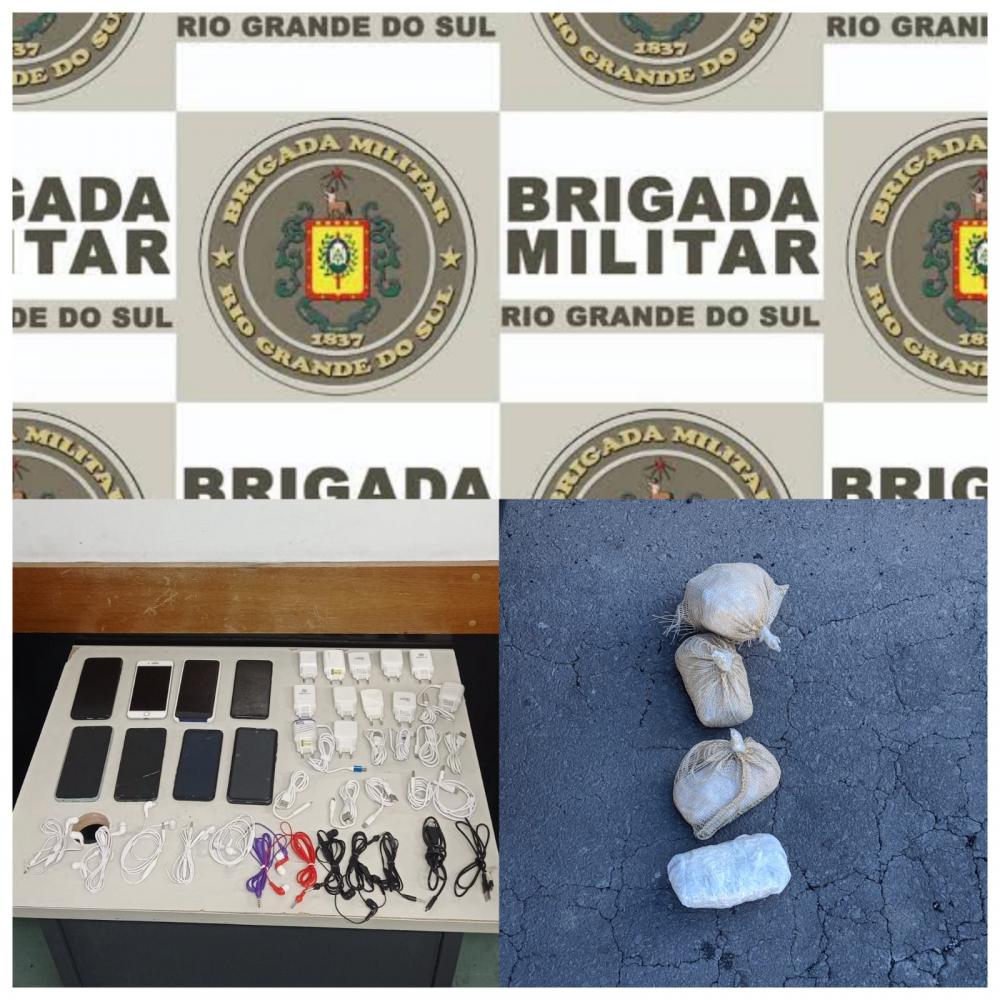 BM apreende celulares que seriam arremessados para dentro do presídio de Bento Gonçalves