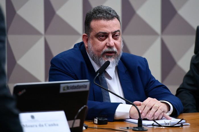 Saulo Moura da Cunha em depoimento à CPMI do 8 de Janeiro nesta terça - Foto: Edilson Rodrigues/Agência Senado