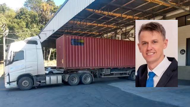 Hilário Bartiuk, de 46 anos, teria entrado em um caminhão para prestar orientações ao motorista quando sofreu o acidente. Crédito (foto de fundo): Rádio Solaris