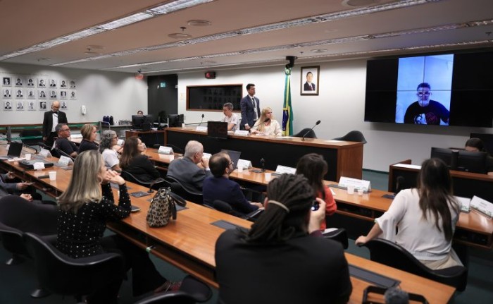 Luizianne Lins (centro da mesa) anunciou audiência em Santa Maria (RS) - (Foto: Myke Sena / Câmara dos Deputados)
