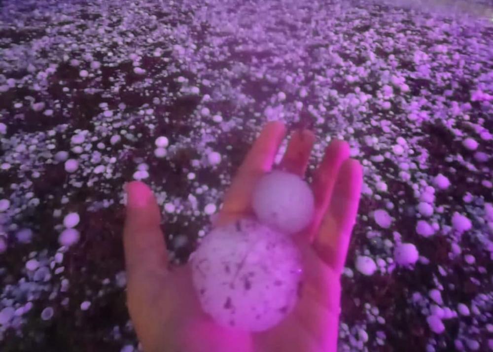 Registro da chuva no município de Muçum. Crédito: Reprodução/Redes sociais 