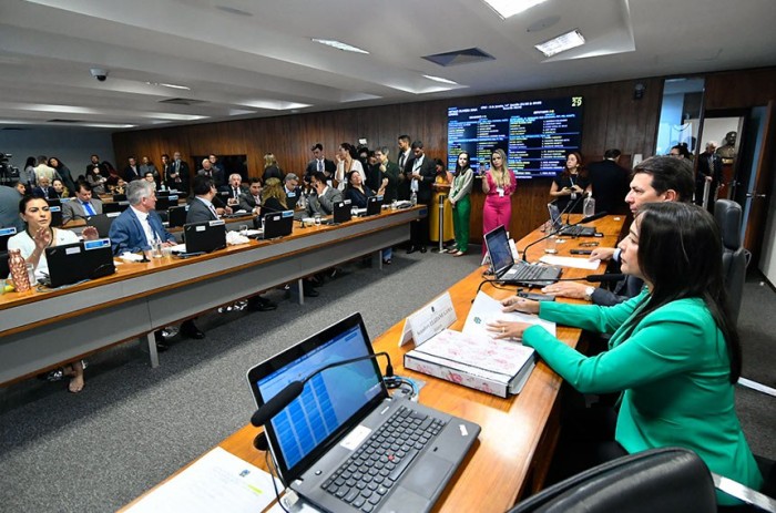 A relatora da comissão, Eliziane Gama (à dir.), em reunião do colegiado, em agosto - Foto: Geraldo Magela/Agência Senado