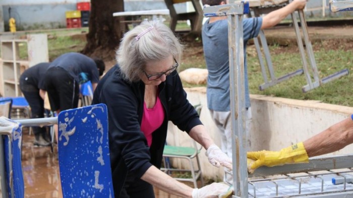 Mutirão realizado na Escola Estadual Fernandes Vieira, em Lajeado -Foto: Gustavo Perez/Ascom Seduc