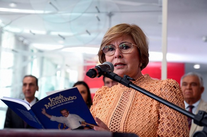 Viúva de Maranhão, a desembargadora e presidente do TRE-PB, Fátima Maranhão, participou da homenagem - Foto: Marcos Oliveira/Agência Senado