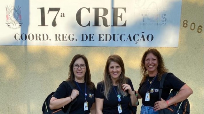 Professoras da 17ª CRE, de Santa Rosa, se preparam para realização da tutoria pedagógica nas escolas -Foto: Divulgação Seduc