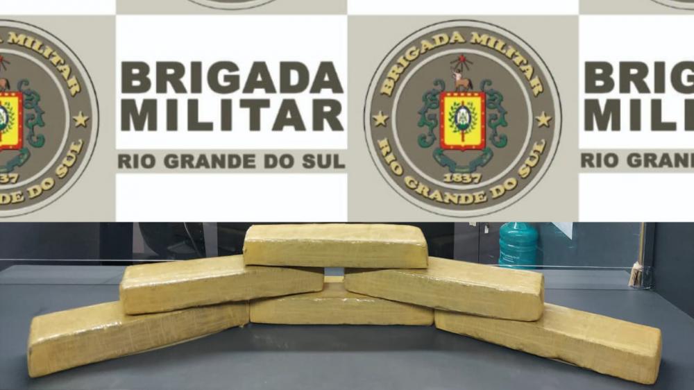 Brigada Militar apreende seis tijolos de maconha em Bento Gonçalves