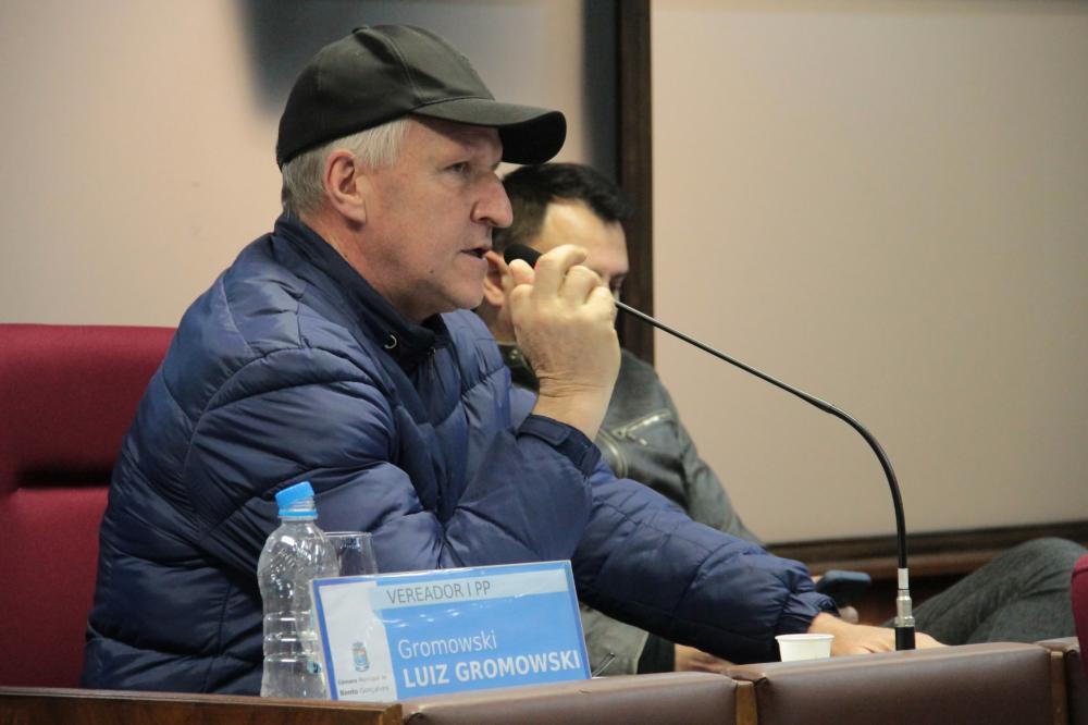 Nesta segunda, a única matéria em pauta é a de autoria do vereador Luiz Gromowski (PP). Crédito: Divulgação/Câmara de Vereadores 