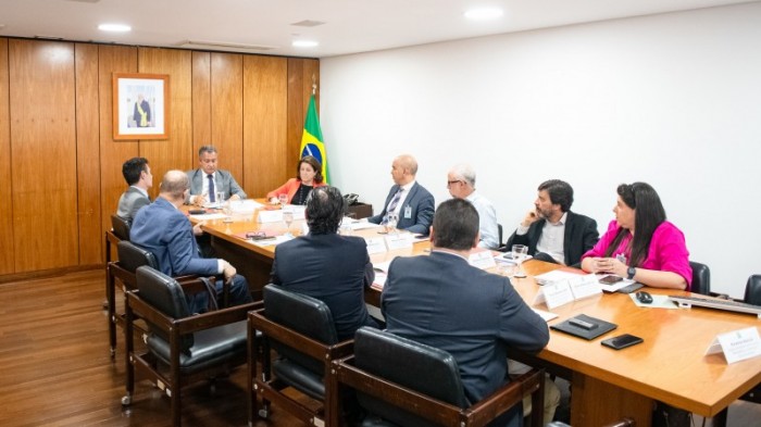 No encontro, Peruchin apresentou um levantamento das perdas causadas pela estiagem, pelos ciclones e pelas enchentes no RS -Foto: Wagner Lopes/Casa Civil BR