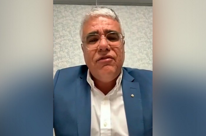 Eduardo Girão em pronunciamento remoto na sessão desta segunda - Foto: TV Senado