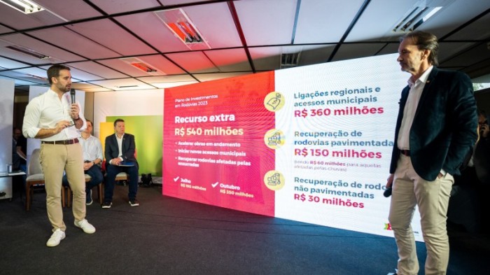 Leite destacou que uma parte dos novos recursos será usada para acelerar a entrega de obras já em andamento -Foto: Maurício Tonetto/Secom