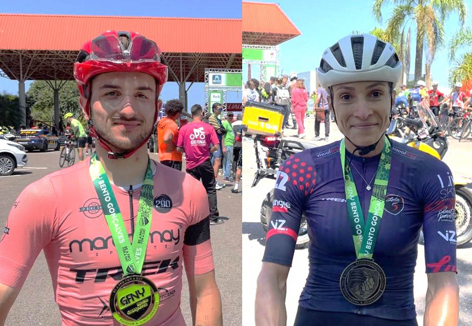 Cristian Lazzari e Érika Soares (bicampeã) foram os campeões no percurso longo - Fotos: Alessandro Manzoni/Exata Comunicação/Divulgação