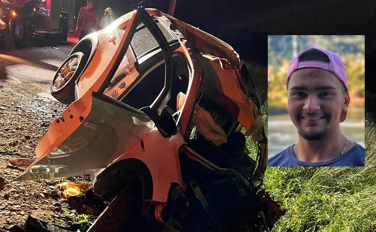 Jovem de 21 anos morre em grave acidente de trânsito nesta sexta-feira