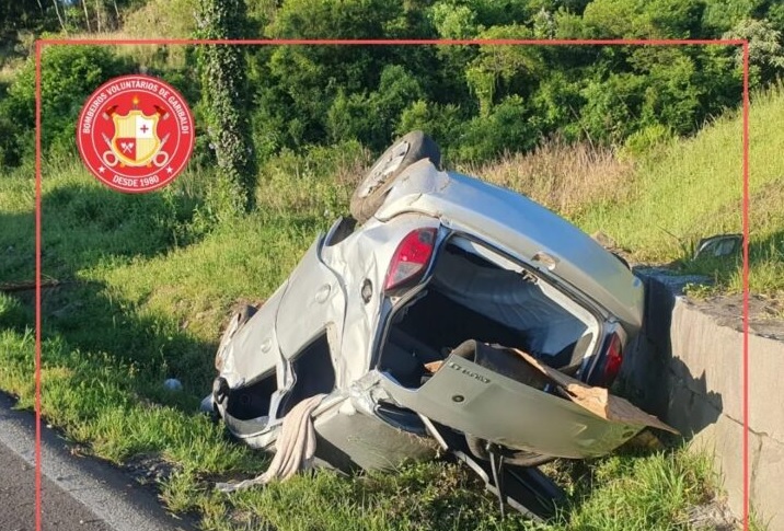 Capotamento na BR-470 deixa uma pessoa ferida entre Garibaldi e Bento Gonçalves