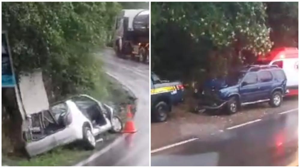 Os acidentes ocorreram um seguido do outro. Crédito: Reprodução