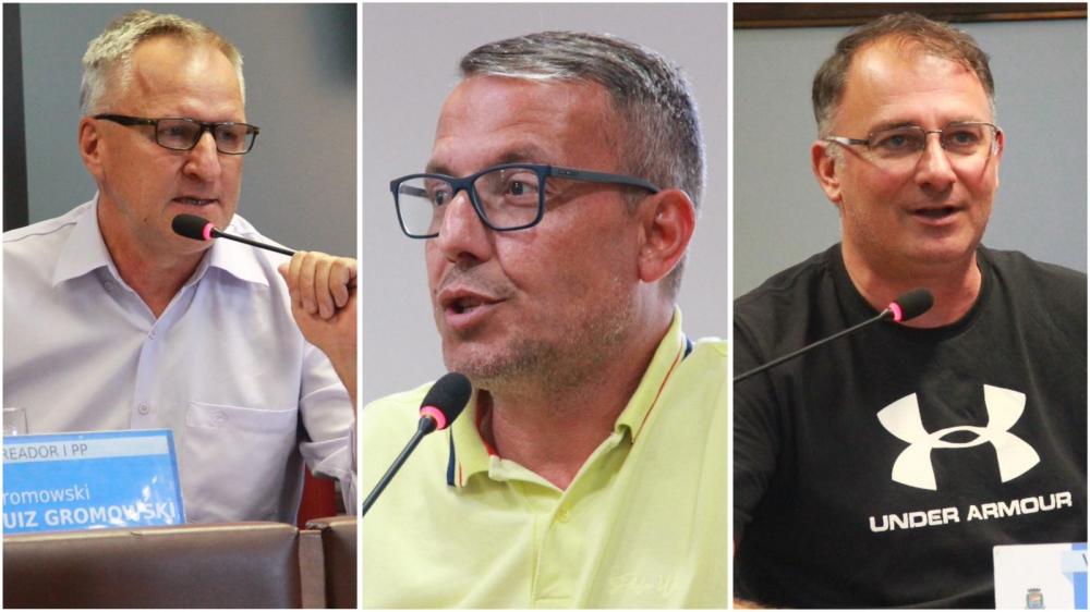 Luiz, Jocelito e Anderson deixam seus cargos até a próxima semana para que os titulares retornem. Crédito: Divulgação/Câmara de Vereadores 