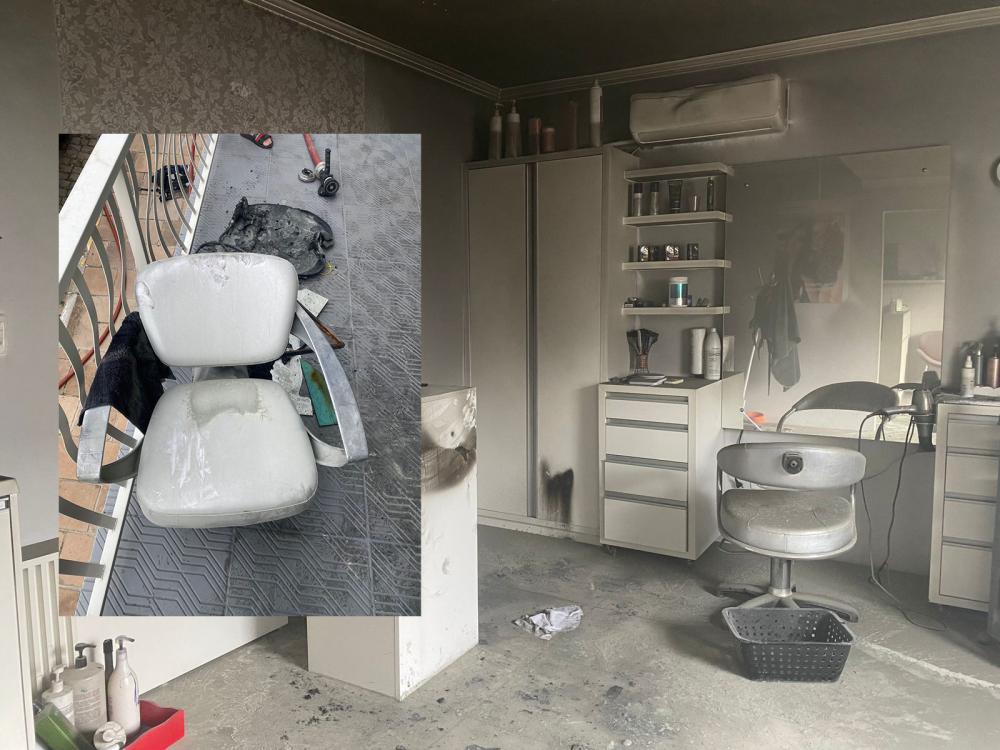 Equipamento de salão de beleza pega fogo em Bento Gonçalves