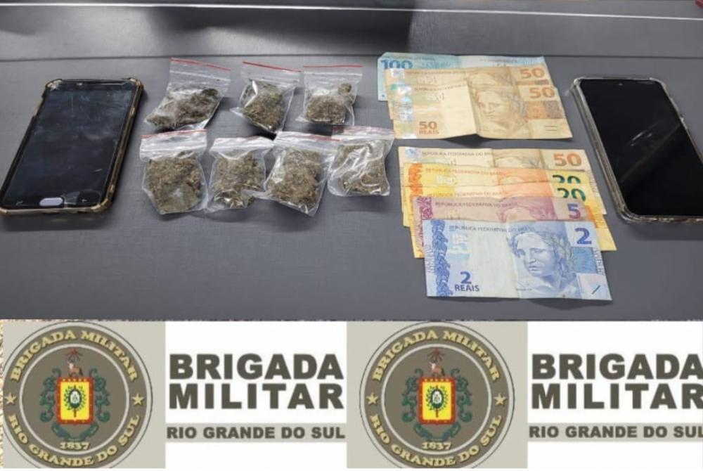 Casal é preso com porções de maconha no Centro de Carlos Barbosa