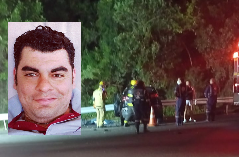 Acidente entre automóvel e motocicleta deixa um morto e três feridos na BR 470