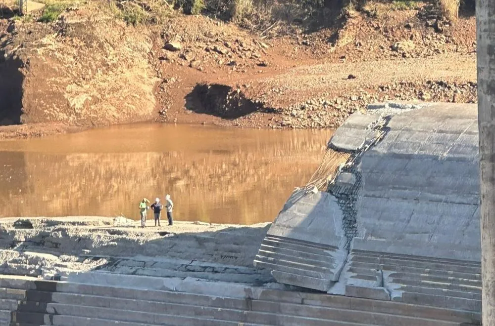 Barragem 14 de JUlho teve sua estrutura danificada nas cheias do dia 1º de maio - Foto: Ceran/Divulgação