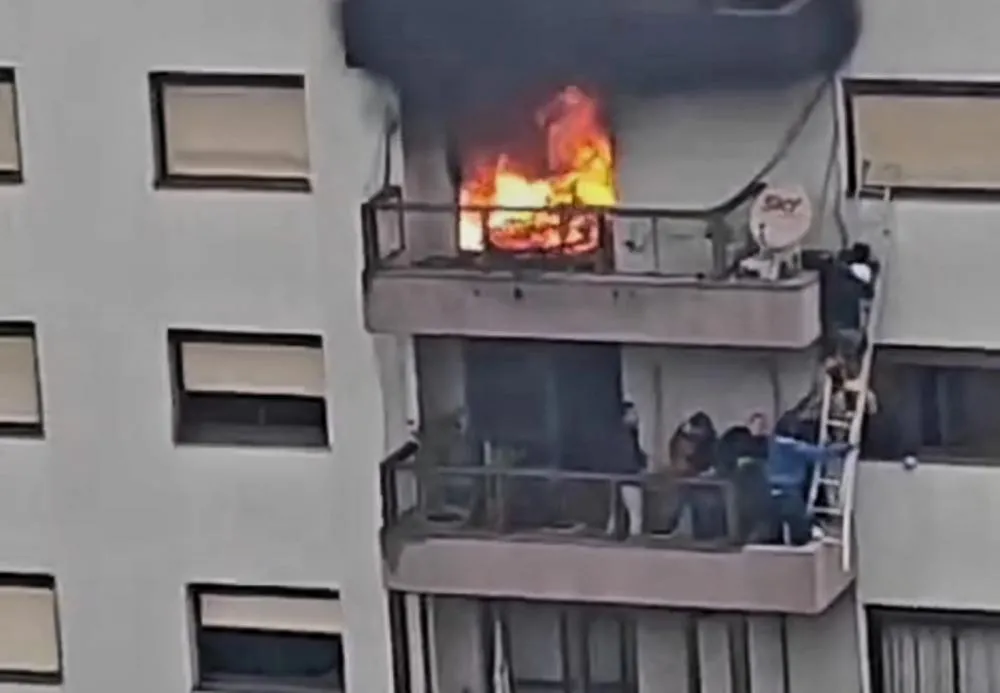 Menino de 6 anos é resgatado durante incêndio em apartamento