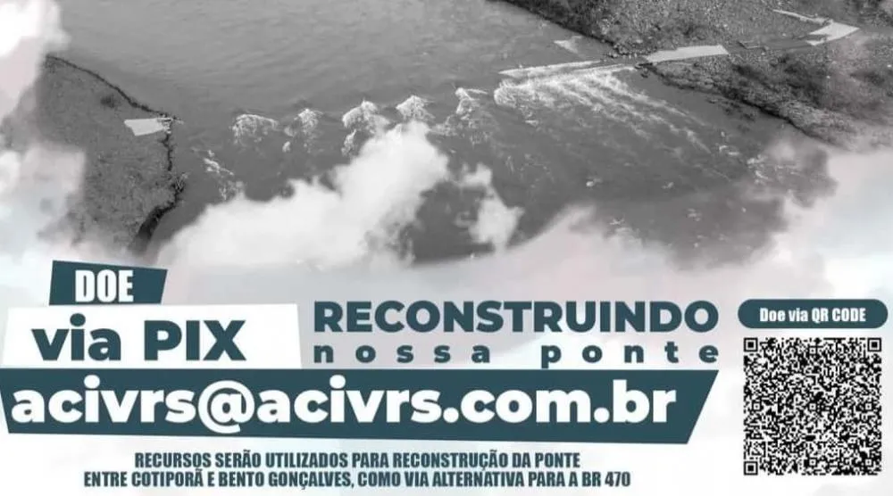 Campanha busca pelo menos R$ 3 milhões para a reconstrução da ponte - Foto: Reprodução