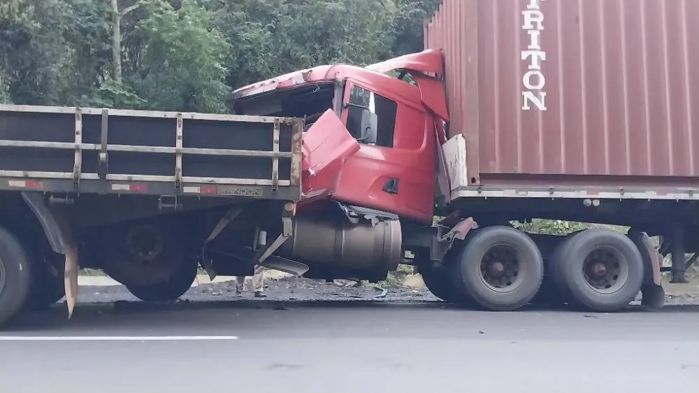 Apesar da imagem forte, motorista não sofreu nenhum ferimento - Foto: 