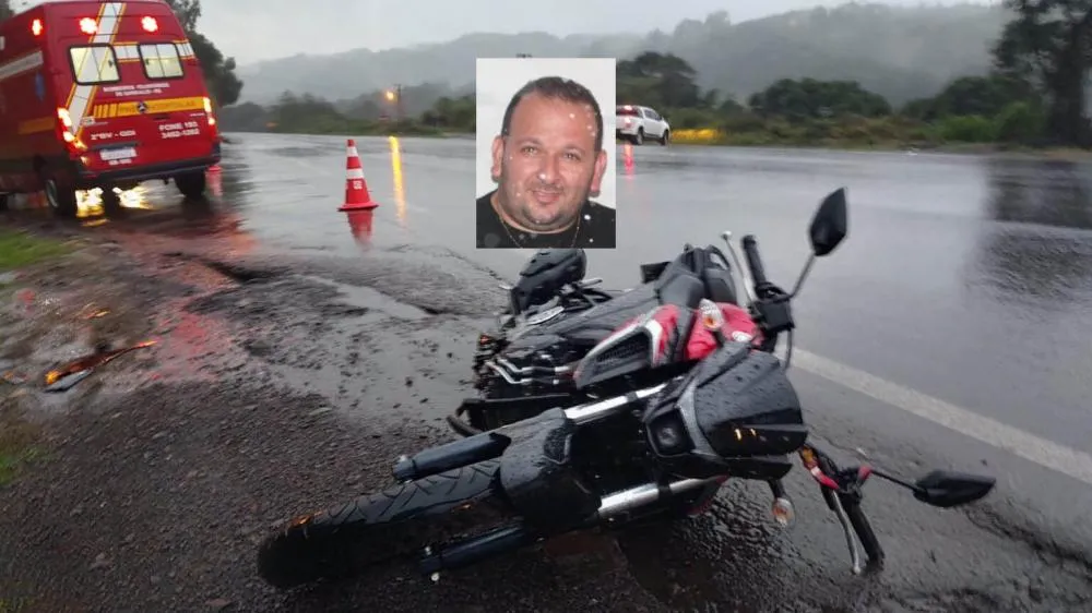 Aélcio Barrichello (foto menor) tinha 36 anos e deixa a esposa e uma filha - Foto: Guilherme Kalsing/Rádio Estação FM