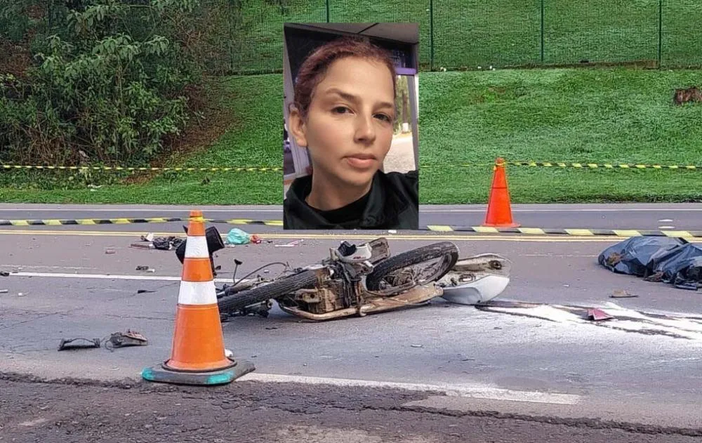 Caren Oliveira tinha 42 anos e era condutora da motocicleta - Foto: Luis Carlos Müller/Rádio Espaço FM