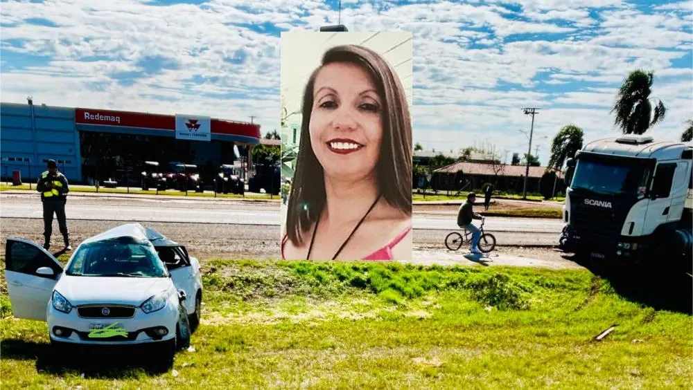 Mulher de 46 anos perde a vida em colisão entre carro e carreta