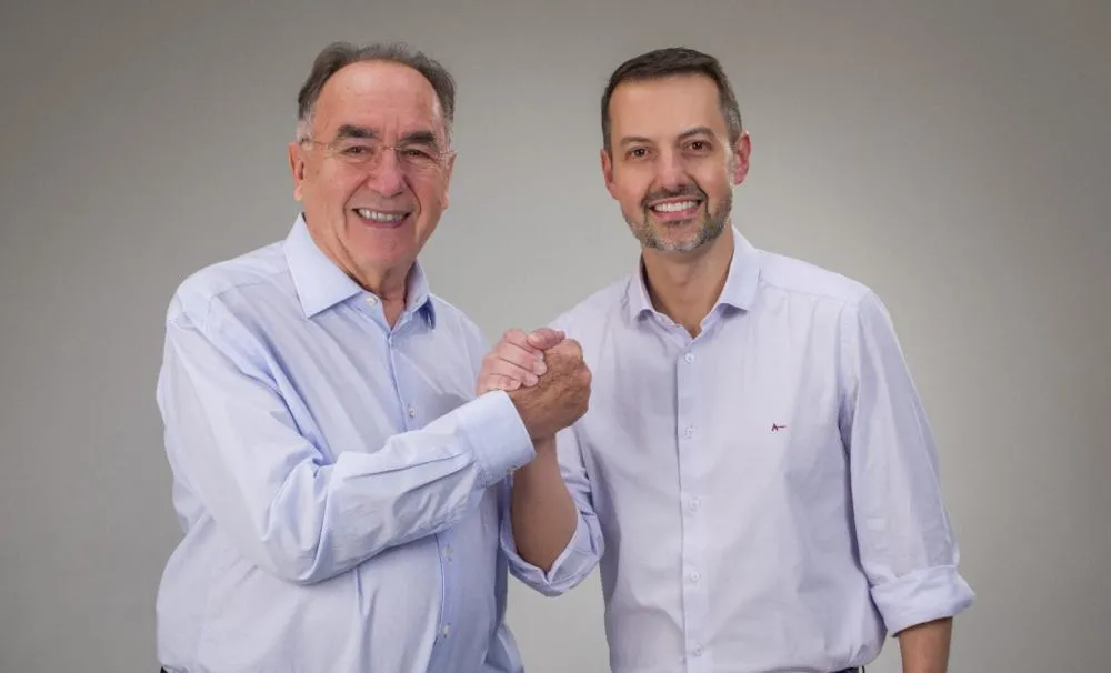 Paulo Caleffi e Rafael Pasqualotto formam a dobradinha da Coligação Um Novo Tempo Para Bento - Foto: Majola Fotografia/Divulgação