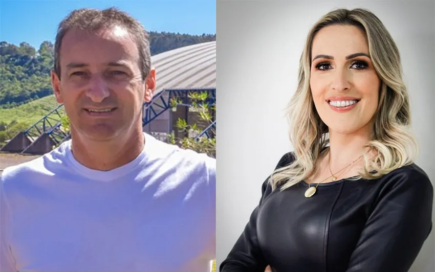 Roberto Panazzolo e Gisele Caumo precisam de apenas um voto para assumirem como prefeitos de Nova Roma do Sul e Santa Tereza - Fotos: Divulgação