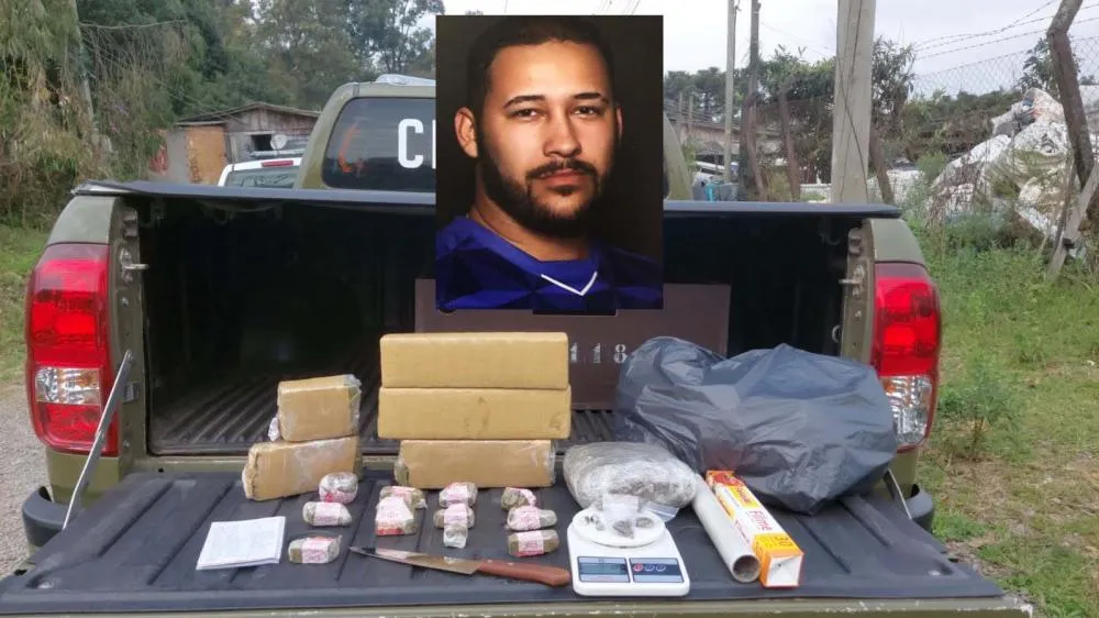 William da Rosa dos Santos tinha vários antecedentes criminais ligados ao tráfico - Foto: 4º BPChq/Divulgação