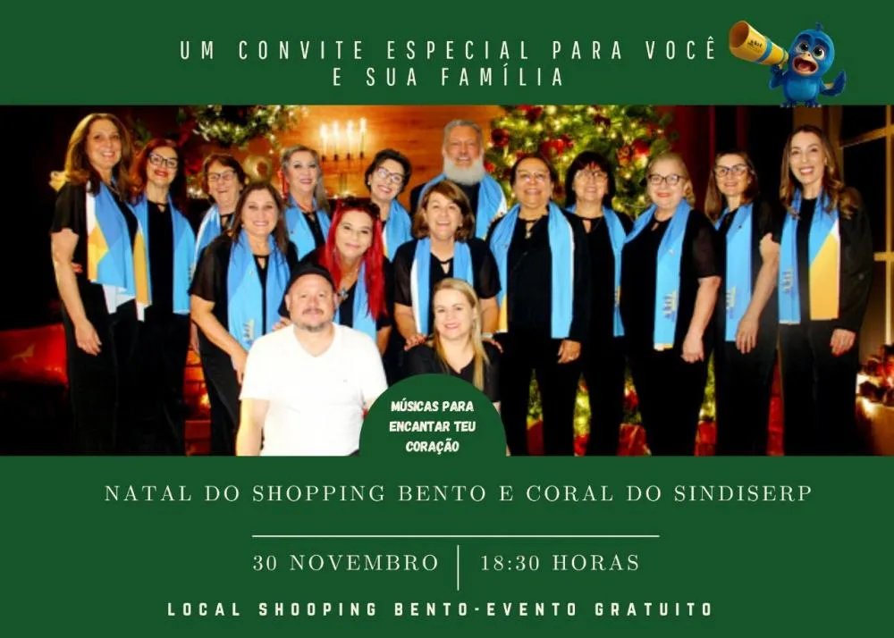 Coral do Sindiserp-BG levará magia natalina ao Shopping Bento