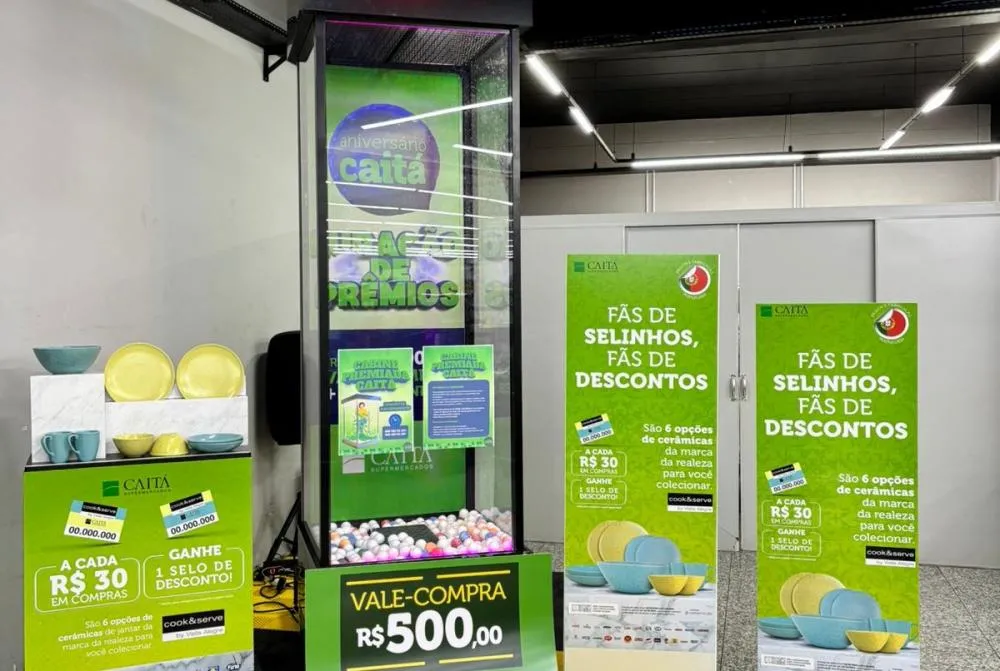 Caitá Supermercados realiza a promoção Cabine Premiada