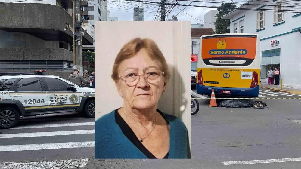 Terezinha Pertile (foto menor) morreu atropelada na tarde desta segunda-feira, 9 de dezembro - Foto: NB Notícias