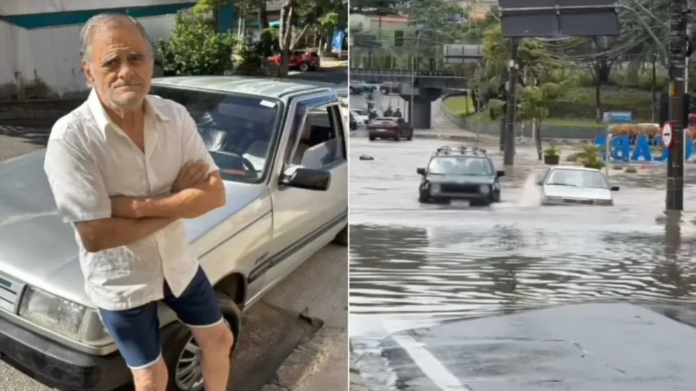 Seu Noel e seu Fiat Uno fizeram sucesso nas redes sociais - Foto: Divulgação
