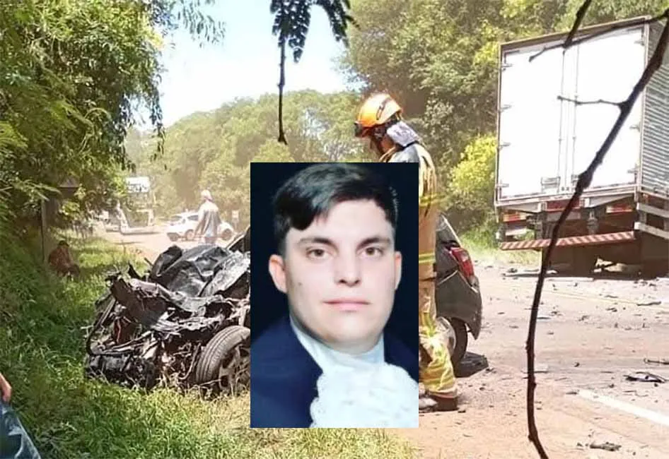 Jovem de 21 anos morre em colisão entre automóvel e caminhão