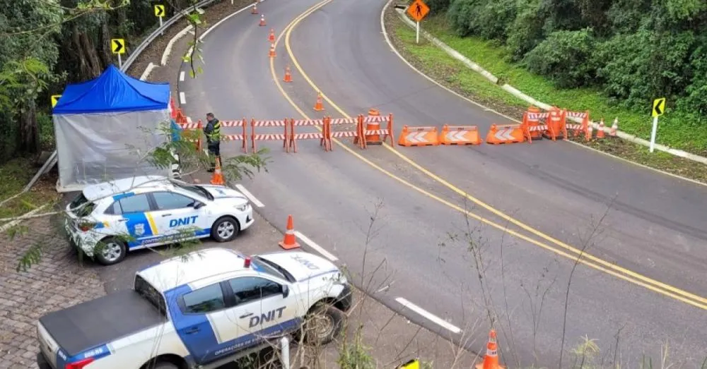PRF alerta para bloqueio total da BR-470 entre Bento Gonçalves e Veranópolis