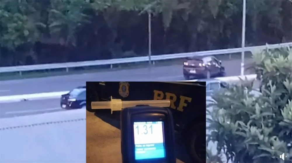 Teste do etilômetro apontou que motorista ingeriu uma grande quantidade de bebida alcoólica - Foto: Reprodução/Especial
