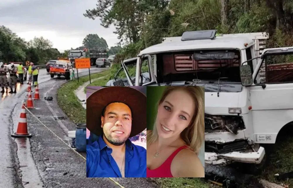 Duas pessoas morrem em colisão entre caminhonete e caminhão na ERS-122
