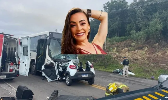 Professora de dança morre após colisão entre carro e ônibus